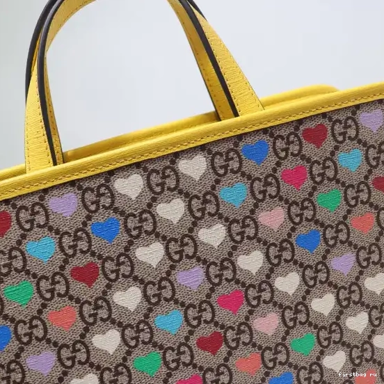 First bag ru bag GG GUCCI tote Children's hearts 0707